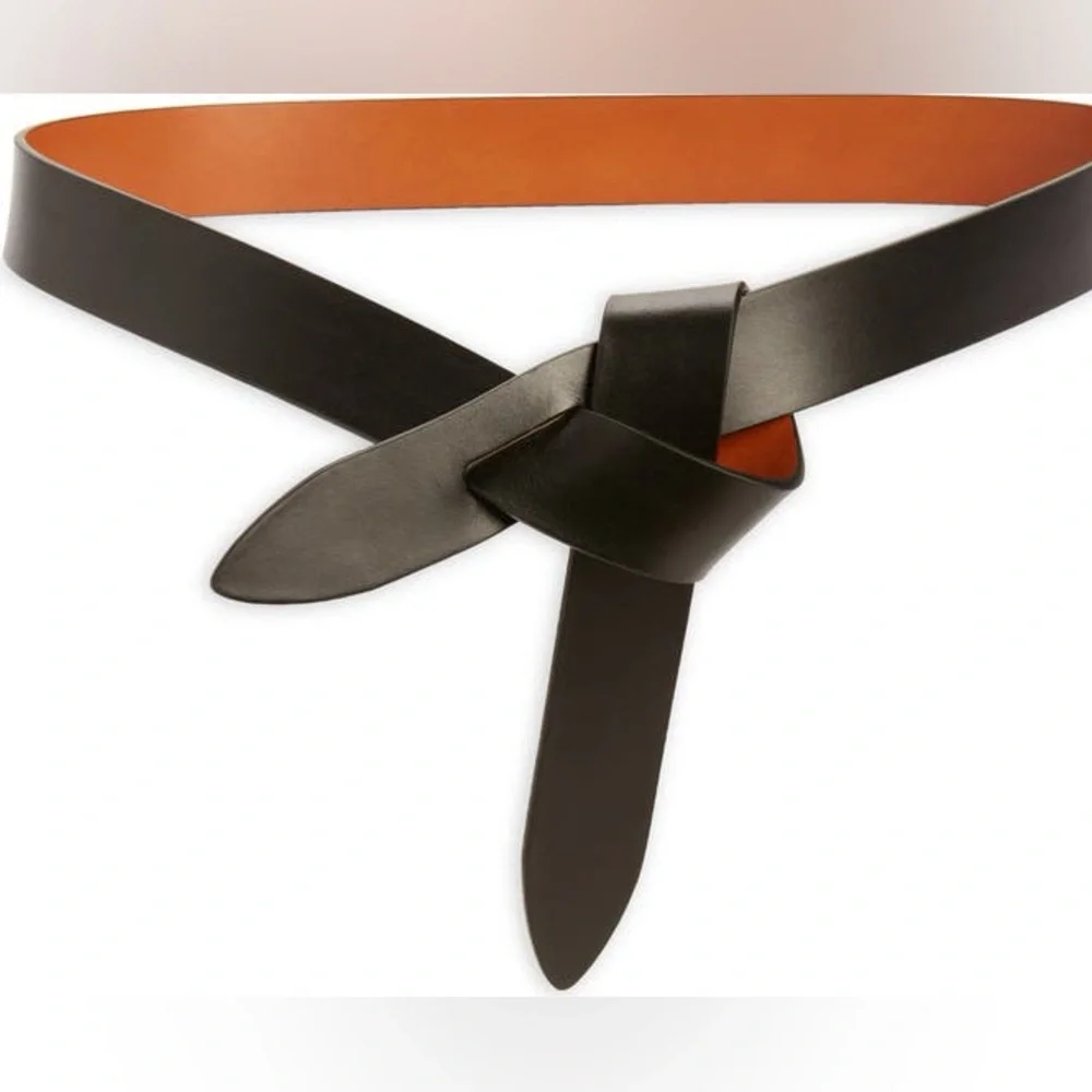 Isabel Marant Reversible Black and Brown Leather Knot Belt